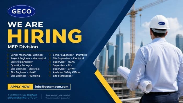 GECO Careers UAE 2026 – Latest MEP & Engineering Jobs in Dubai
